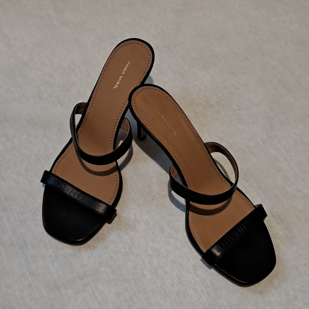 Mansur Gavriel Leather Sandal/Heels. Black. Womans‎ Size 38.5.
